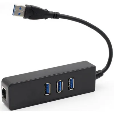 Концентратор Dynamode USB 3.0 Type-A - RJ45 Gigabit Lan, 3*USB 3.0 (USB3.0-Type-A-RJ45-HUB3) - мініатюра 2