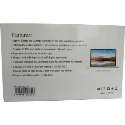 Концентратор Dynamode USB 3.0 Type-A - RJ45 Gigabit Lan, 3*USB 3.0 (USB3.0-Type-A-RJ45-HUB3) - мініатюра 5