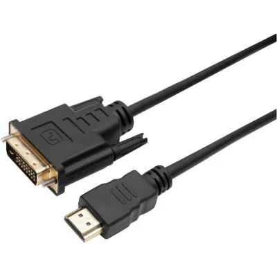 Кабель мультимедійний HDMI M to DVI M 1.8m 24+1pin Dynamode (DM-CL-HDMI-DVI-1.8M) - зображення 1