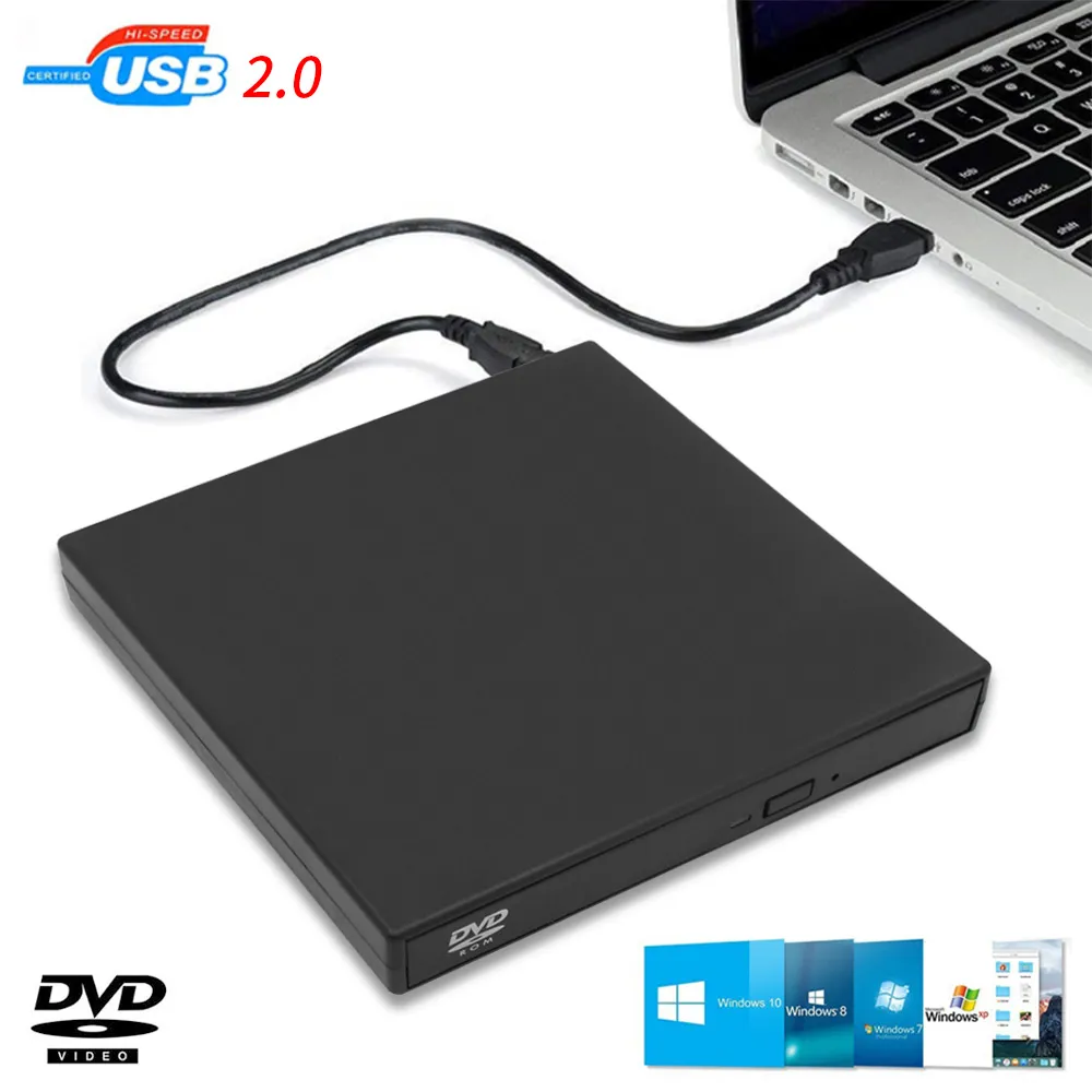 Зовнішній портативний оптичний привід Maiwo DVD-ROM/CD-ROM, USB 2.0, пластик - зображення 1