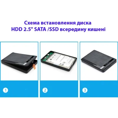 Кишеня зовнішня Dynamode 2.5" SATA/SSD HDD - USB 3.1 Type-C (DM-CAD-25317C) - мініатюра 9