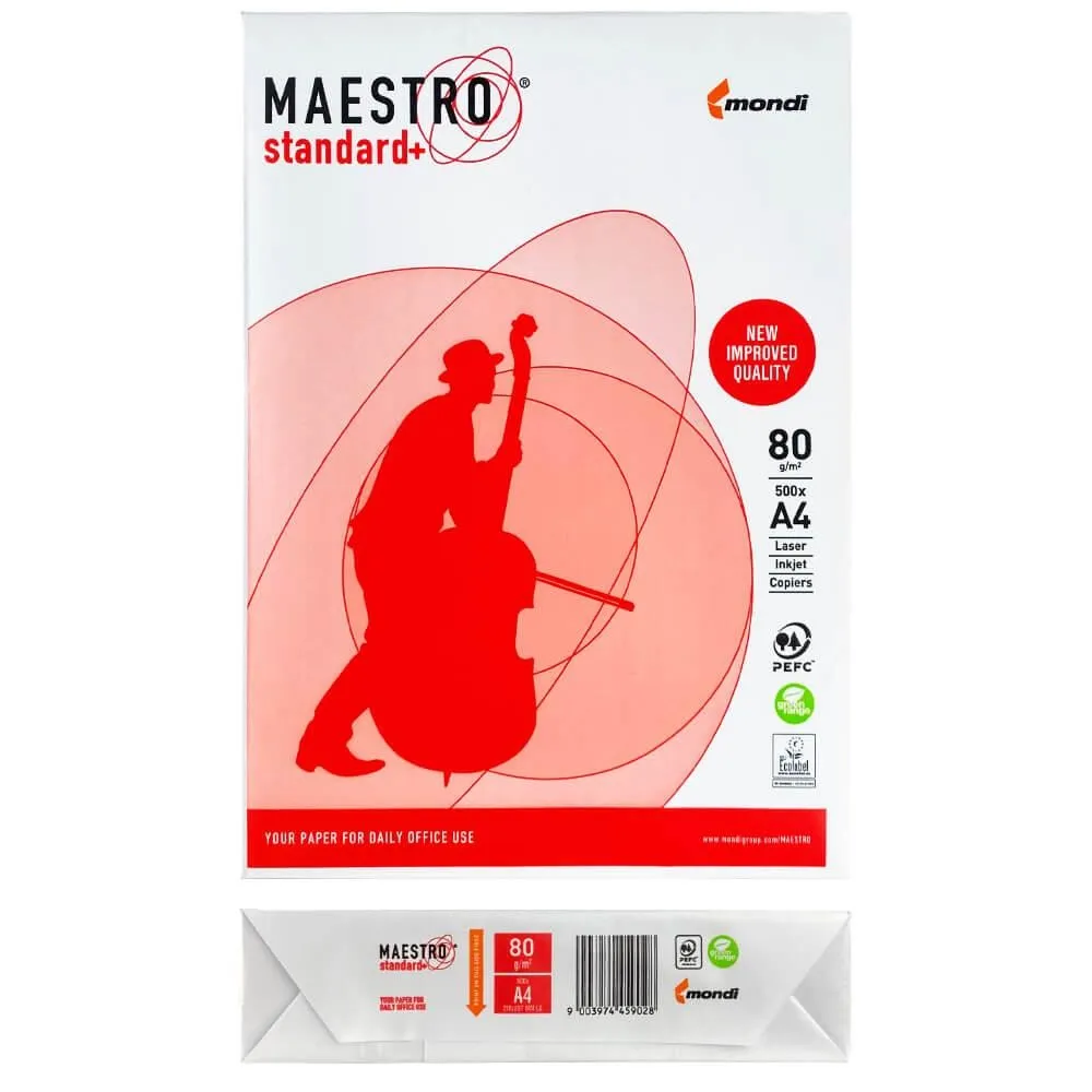 Папір Maestro офісний Standart+, Mondi, 80г/м2, А4, класс В+, 500л - мініатюра 2
