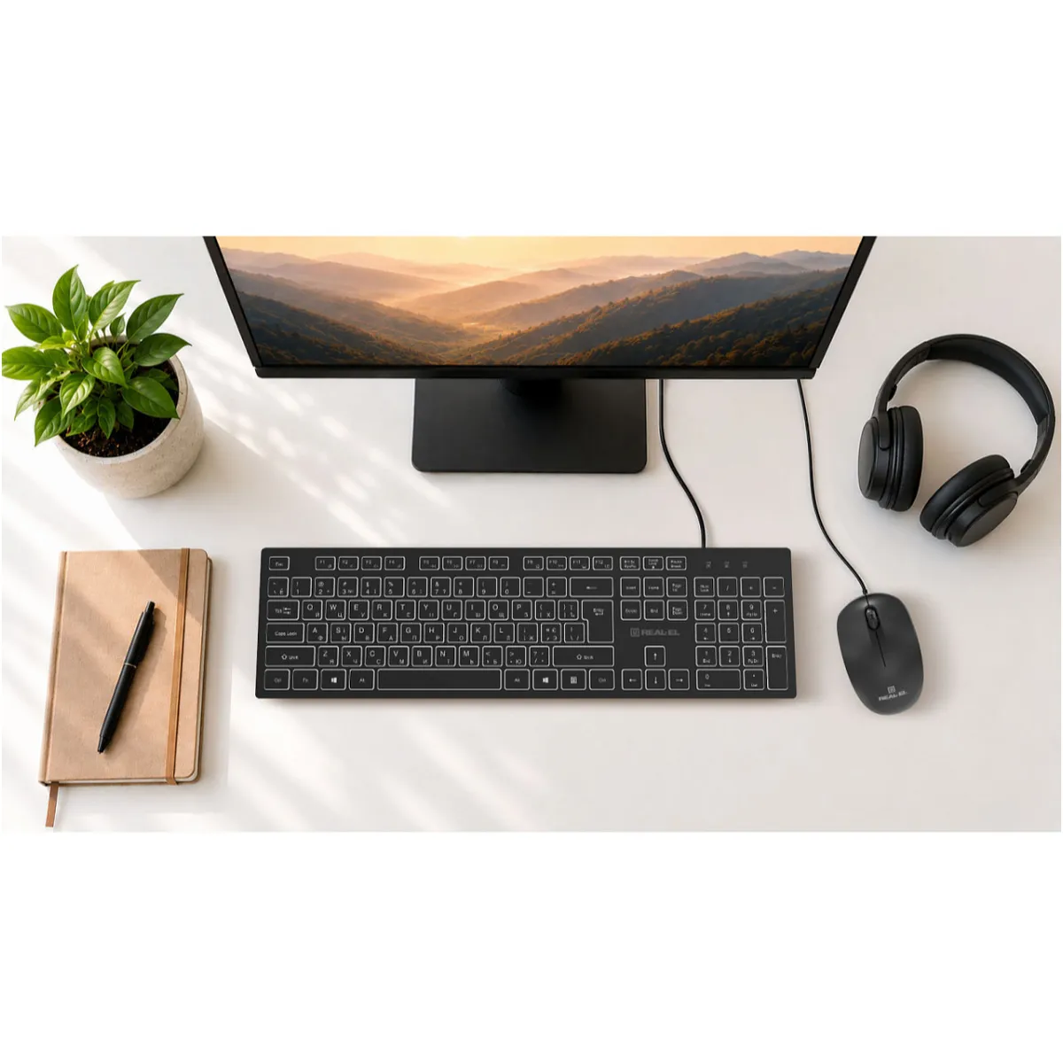 Клавіатура REAL-EL RK-7050 Black - зображення 1