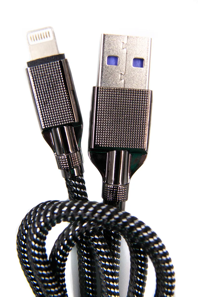 Кабель Dengos USB - Lightning (M/M) 4A 1 м Black (NTK-L-KPR-USB3-BLACK) - зображення 1