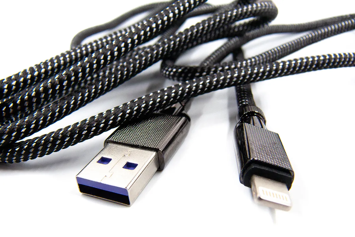 Кабель Dengos USB - Lightning (M/M) 4A 1 м Black (NTK-L-KPR-USB3-BLACK) - мініатюра 2