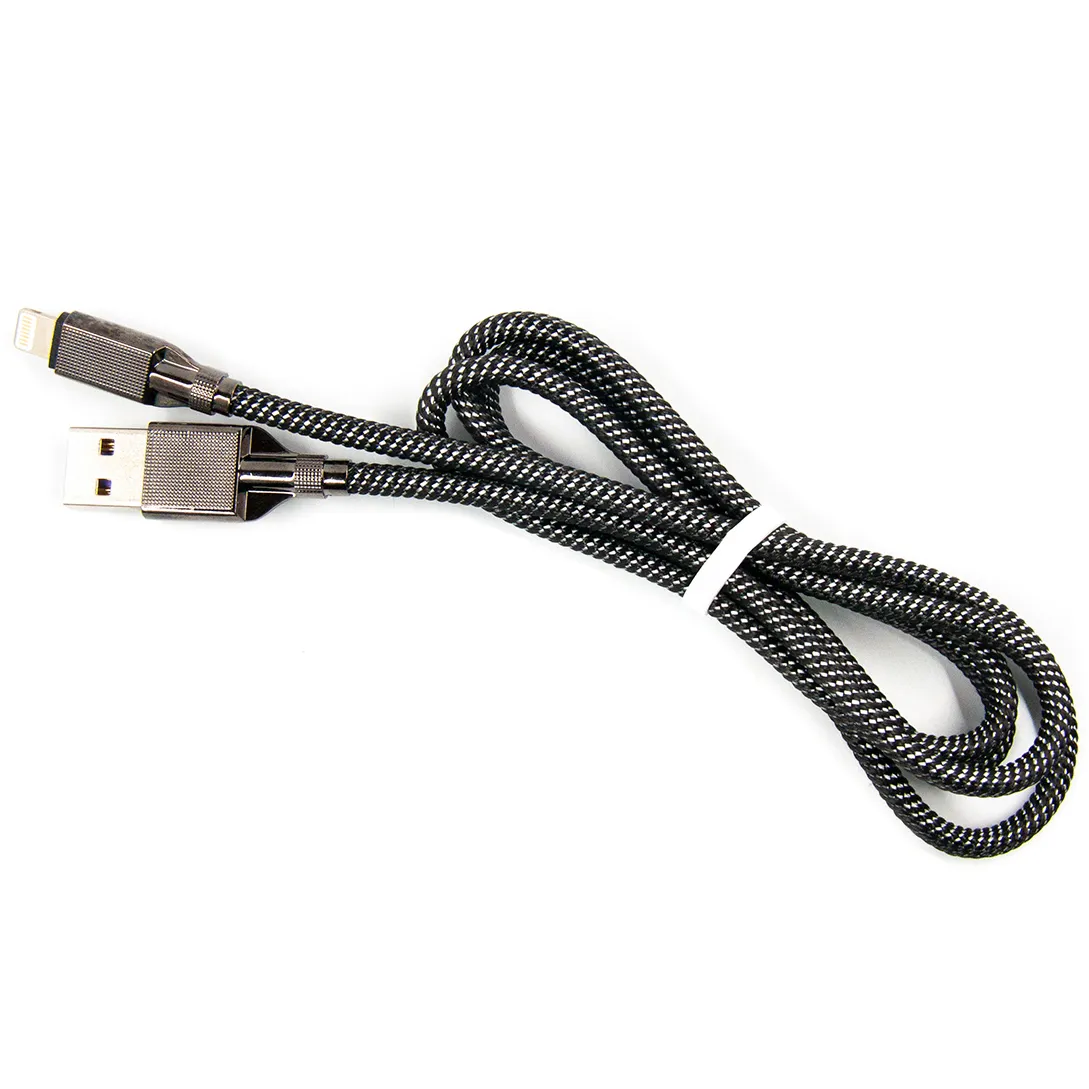 Кабель Dengos USB - Lightning (M/M) 4A 1 м Black (NTK-L-KPR-USB3-BLACK) - мініатюра 4