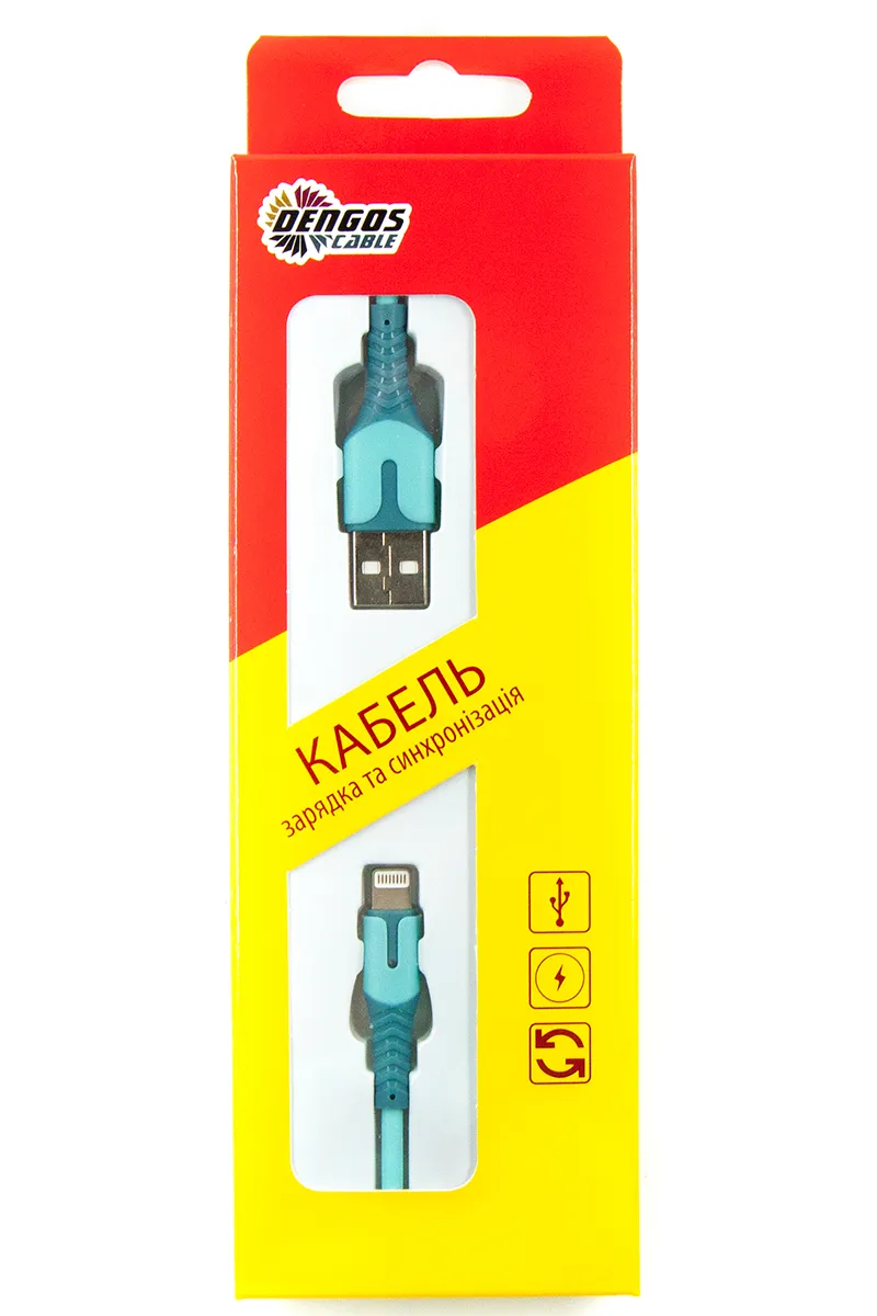 Кабель Dengos USB - Lightning (M/M), 1 м, Blue (PLS-L-IND-SOFT-BLUE) - мініатюра 2