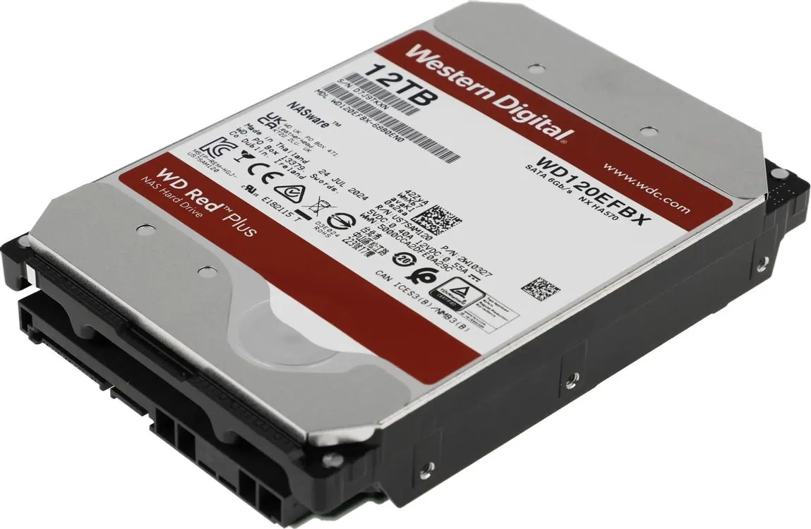 Накопичувач HDD SATA 12.0TB WD Red Plus 7200rpm 256MB (WD120EFBX) - мініатюра 3