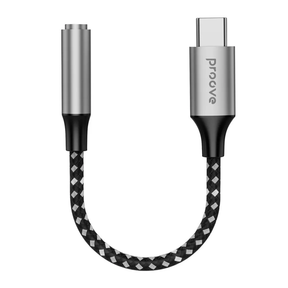 Перехідник AUX Proove SoundMesh Type-C to 3.5mm (gray) - зображення 1