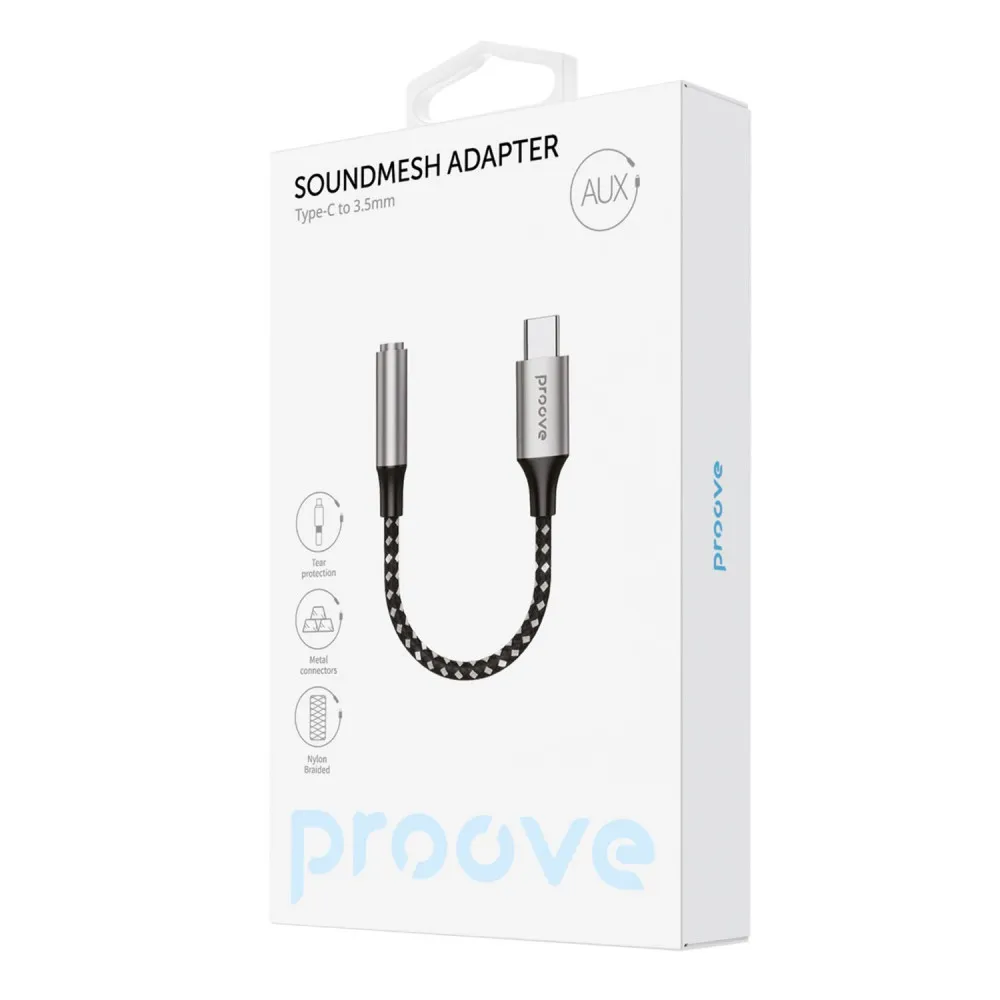 Перехідник AUX Proove SoundMesh Type-C to 3.5mm (gray) - мініатюра 2