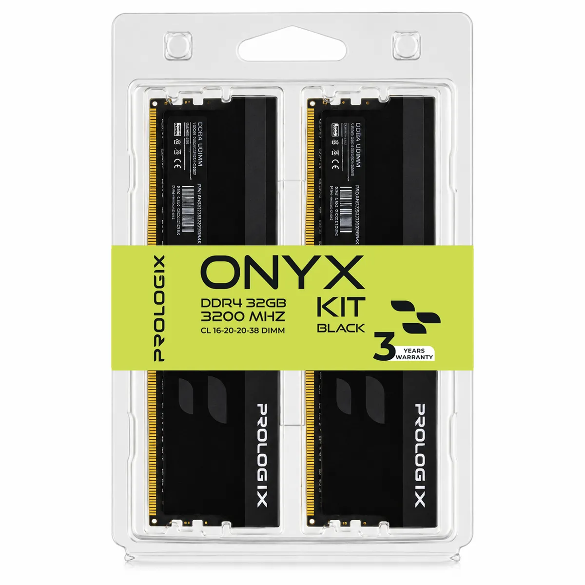 Модуль пам`ятi DDR4 2x16GB/3200 Prologix Onyx Black (PRO32GB3200YB4K) - мініатюра 4