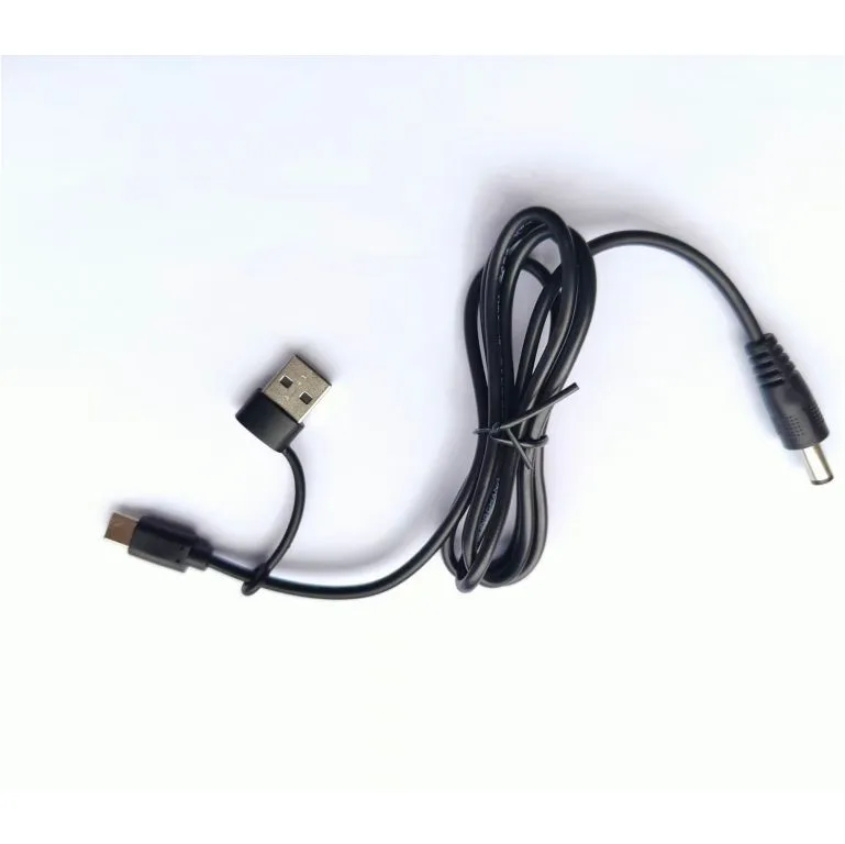 Кабель-тригер USB-A + Type-C на DC 5.5x2.1 мм, QC 3.0/PD, 12 В, прямий роз'єм, 1 м - зображення 1