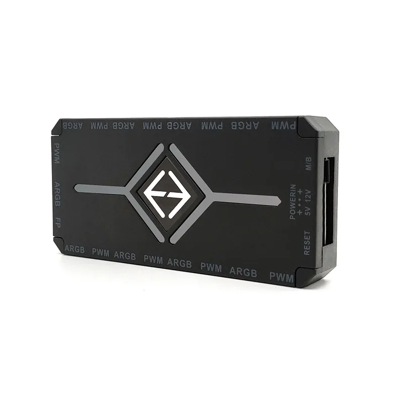 Контролер вентиляторів ARGB + PWM MH-029, 9+9 портів, пульт ДК, живлення SATA, білий - мініатюра 3