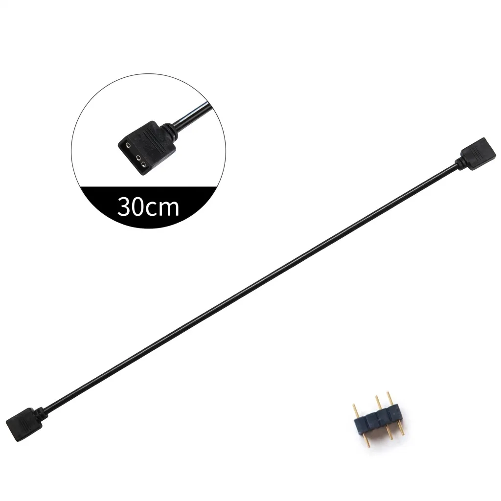Подовжувач ARGB 5V 3-pin 30 см, чорний - зображення 1