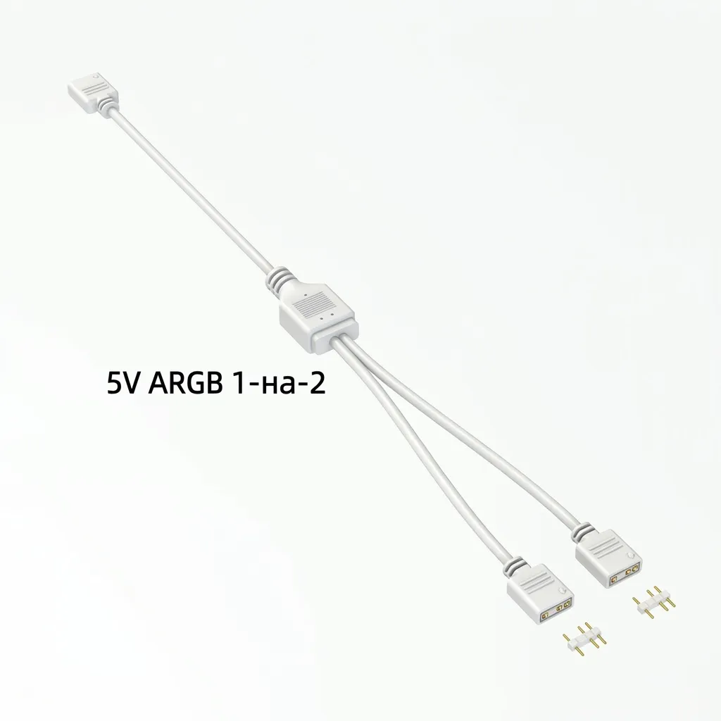 Розгалужувач ARGB 5V 3-pin на 2 виходи, білий - зображення 1