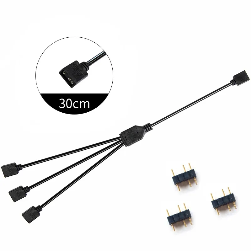 Розгалужувач ARGB 5V 3-pin на 4 виходи, чорний - мініатюра 2