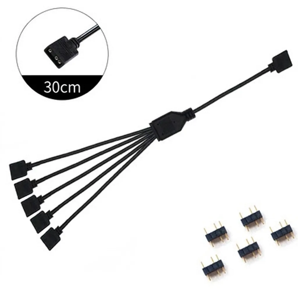 Розгалужувач ARGB 5V 3-pin на 5 виходів, чорний - зображення 1