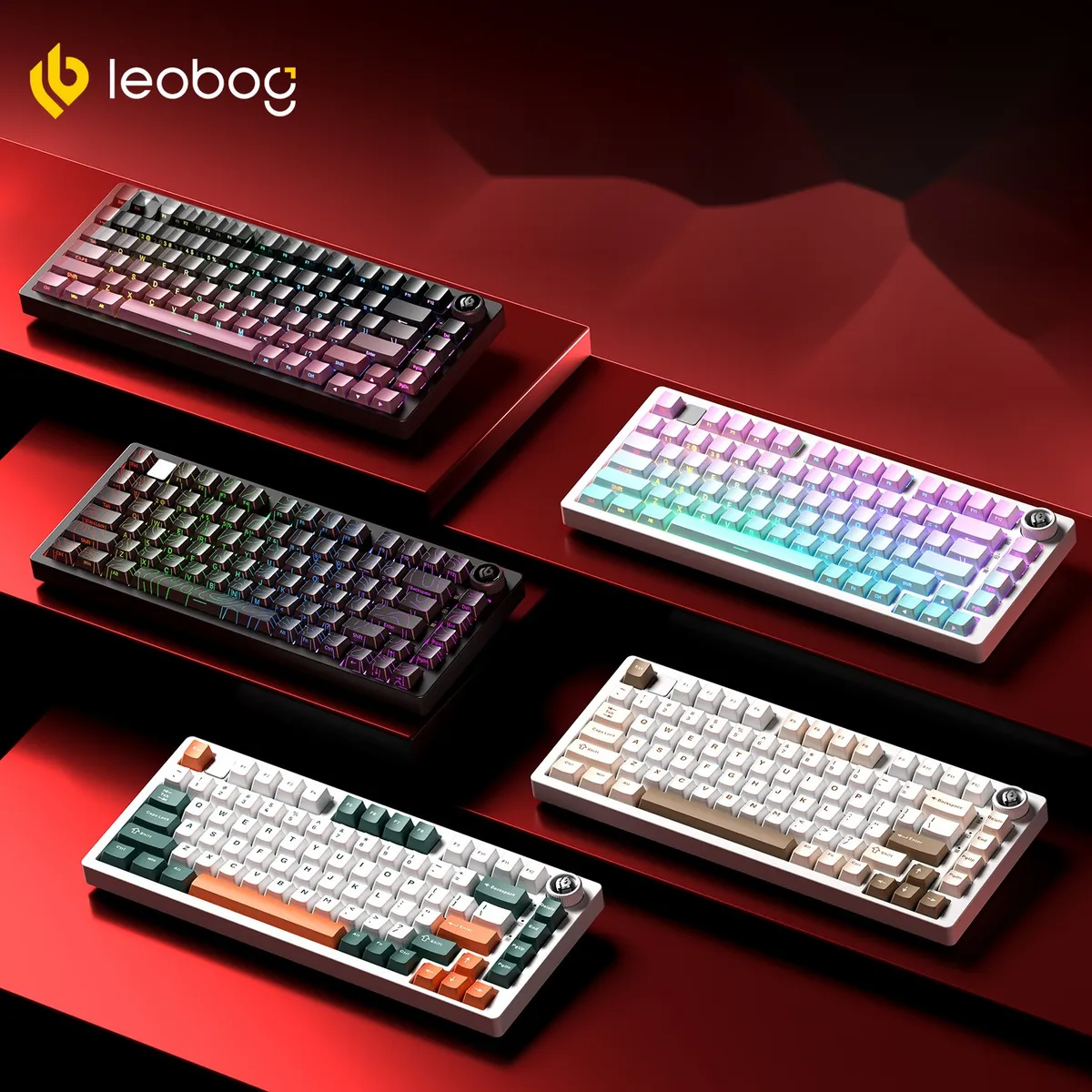 Механічна клавіатура LEOBOG Hi75C barebone (без світчів і кейкапів), 3 режими, RGB, виноградний фіолетовий - мініатюра 2