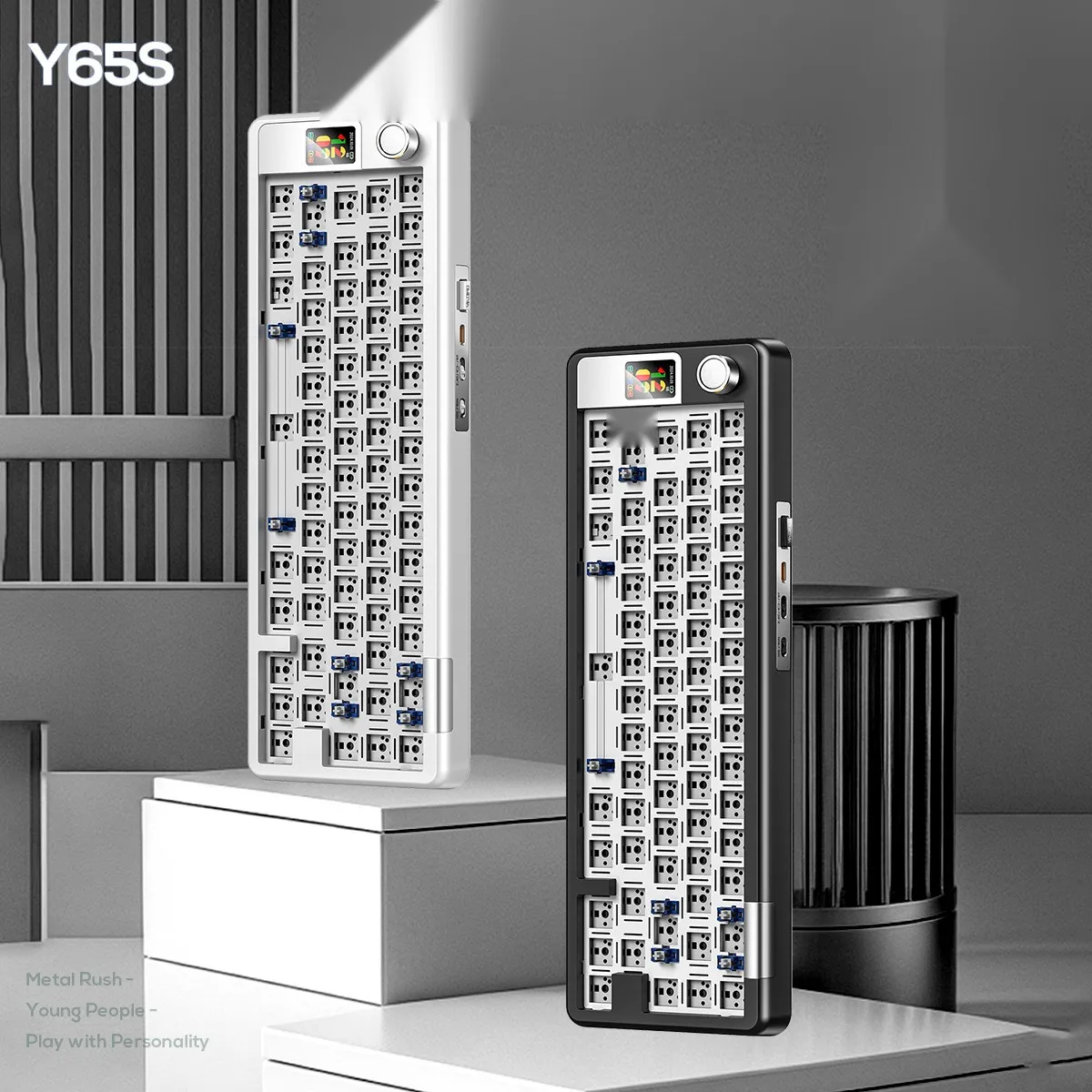 Механічна клавіатура YINDIAO 65S barebone (без світчів і кейкапів), 3 режими, RGB, чорний - мініатюра 2