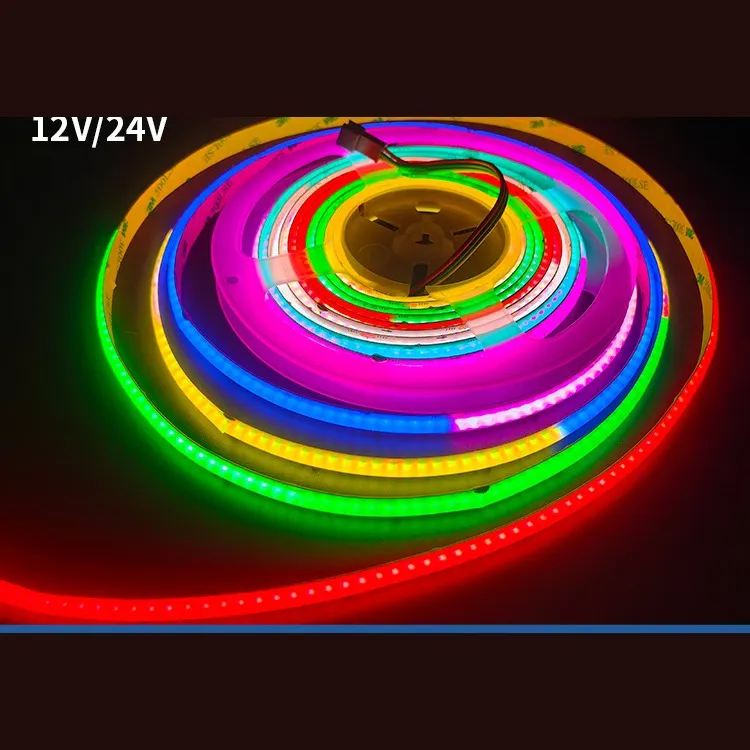 LED-стрічка COB адресна RGB, самоклейна, ціна за 1 м, 24 В, 720 діодів/м, ширина 12 мм - зображення 1