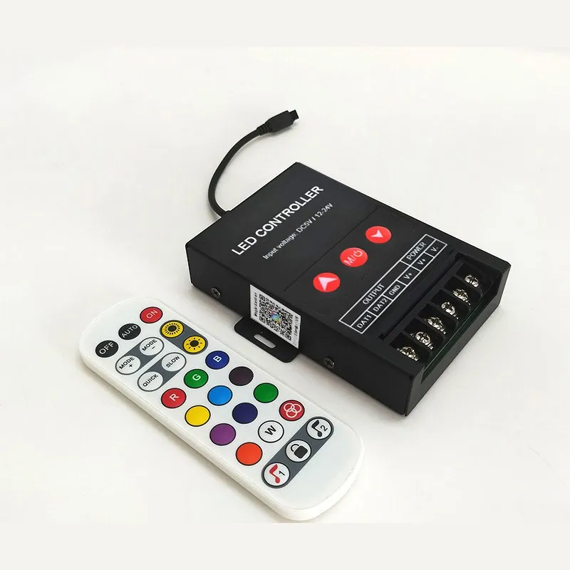 Контролер адресної LED-стрічки WS2811, Bluetooth/APP, металевий корпус, 3 кнопки, версія A - мініатюра 2
