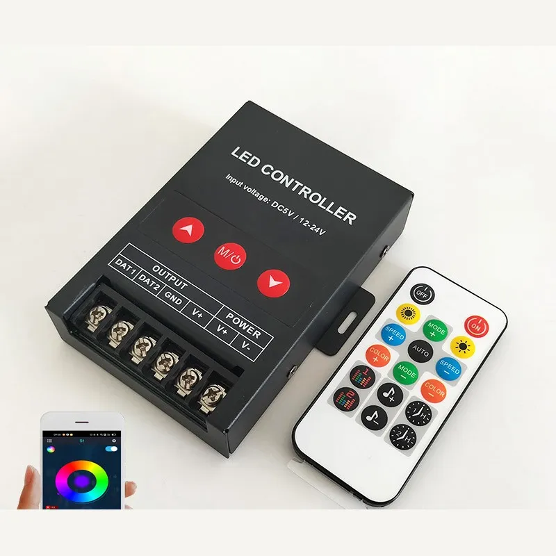 Контролер адресної LED-стрічки WS2811, Bluetooth/APP, металевий корпус, 3 кнопки, версія A - мініатюра 3