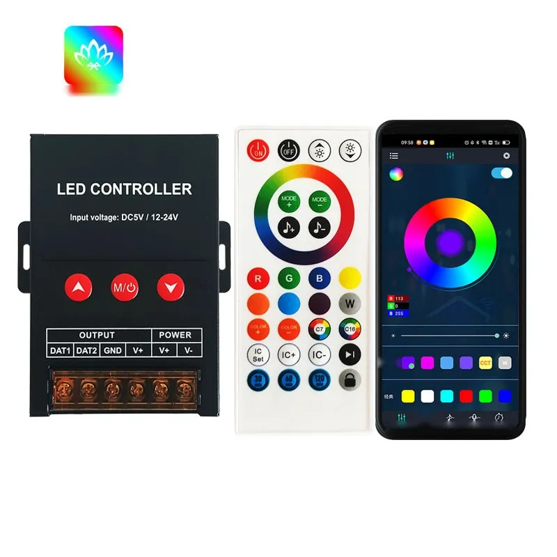 Контролер адресної LED-стрічки WS2811, Bluetooth/APP, металевий корпус, 3 кнопки, версія A - мініатюра 4