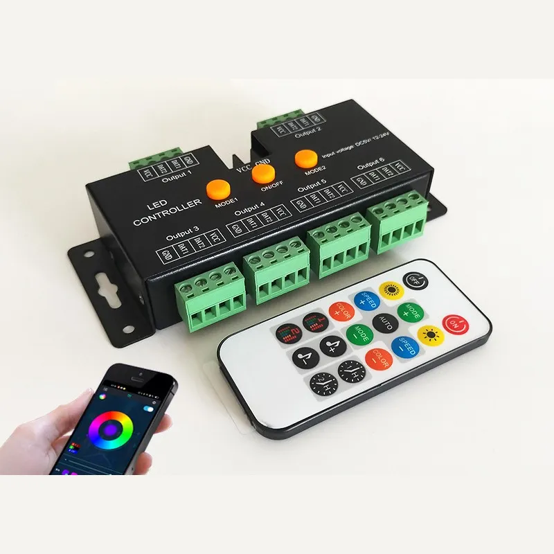 Контролер адресної LED-стрічки WS2811, Bluetooth/APP, металевий корпус, 3 кнопки, версія A - мініатюра 6