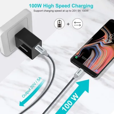 Дата кабель USB-C to USB-C 1.8m USB 2.0 100W Choetech (XCC-1002-GY) - мініатюра 4