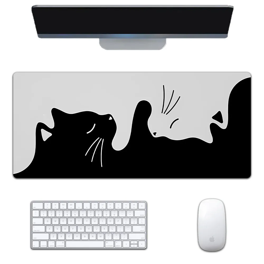 Килимок для миші XL 700x300x3 мм, чорний кіт, дизайн №07 - мініатюра 2