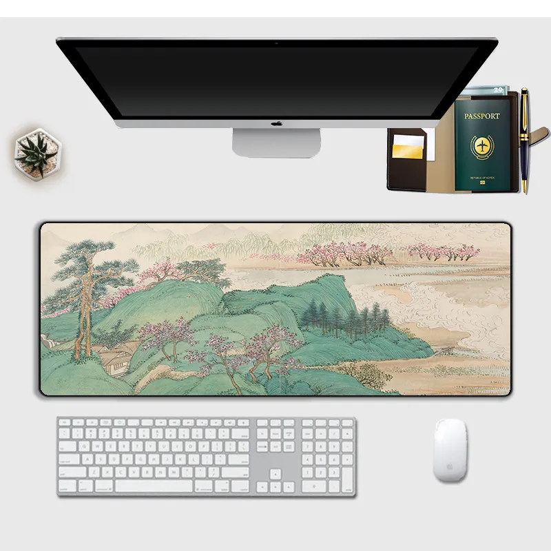 Килимок для миші XXL 900x400x2 мм, гори, живопис тушшю - мініатюра 2