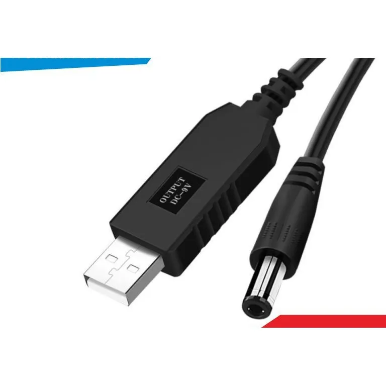 Кабель живлення USB на DC з підвищенням з 5 до 12 В, 1 А, 1 м, прямий роз'єм, DC 4.0x1.7 мм - мініатюра 2