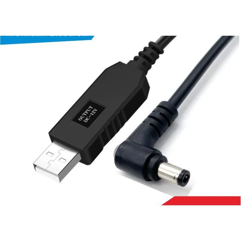 Кабель живлення USB на DC з підвищенням з 5 до 12 В, 1 А, 1 м, прямий роз'єм, DC 4.0x1.7 мм - мініатюра 3
