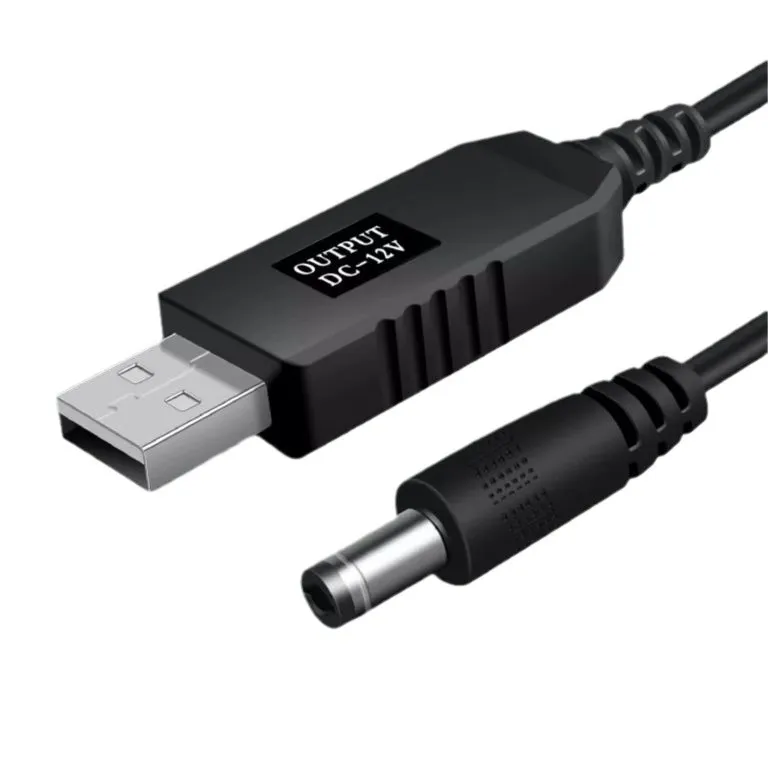 Кабель живлення USB на DC з підвищенням з 5 до 12 В, 1 А, 1 м, прямий роз'єм, DC 5.5x2.5 мм - мініатюра 5