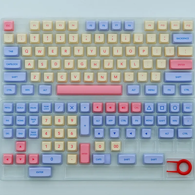 Набір кейкапів PBT XDA «Зефір», 132 клавіші, термосублімація, ENG/RU, рожевий - мініатюра 3