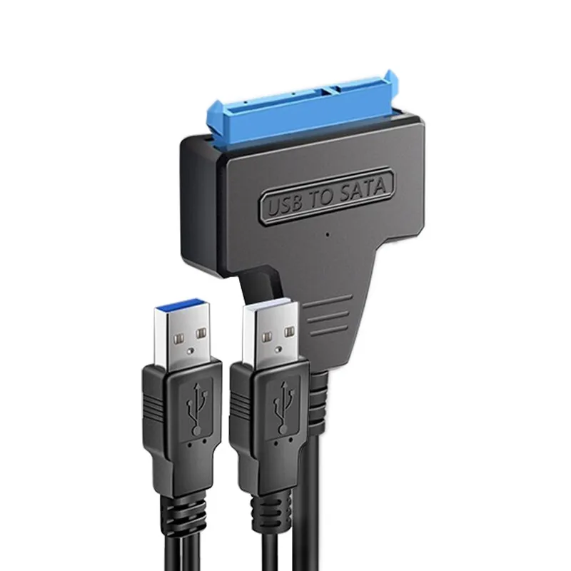 Адаптер SATA на USB 3.0 для HDD/SSD 2.5" і 3.5" Y-01, кабель 2xUSB-A, без БЖ, у пакеті - мініатюра 3