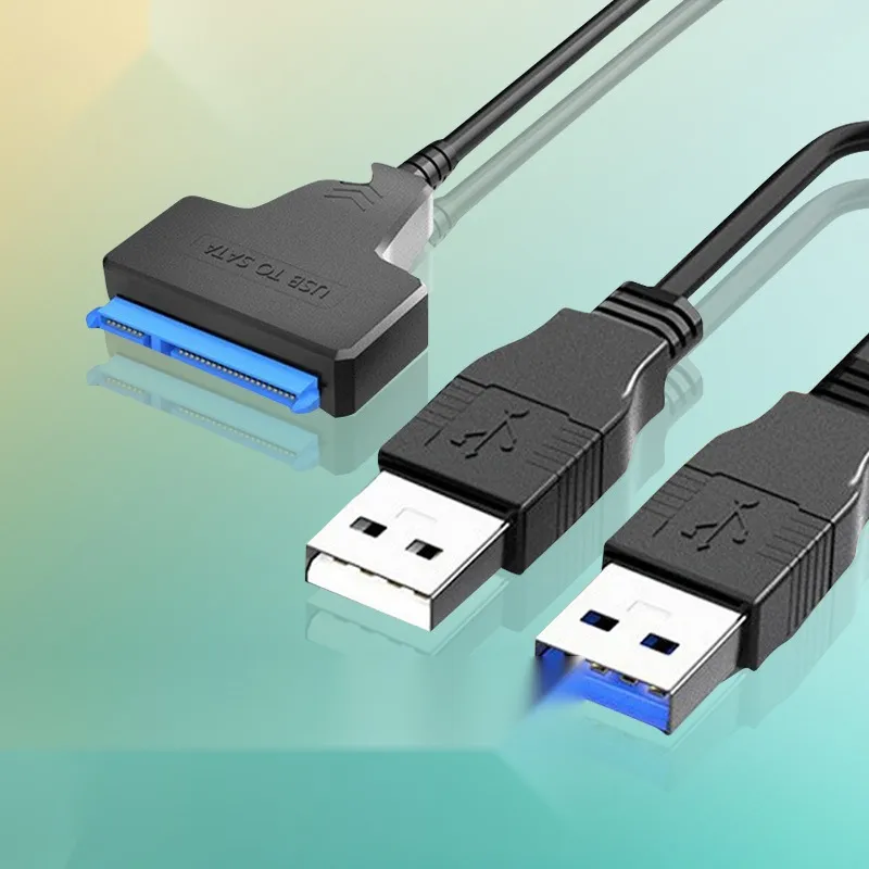 Адаптер SATA на USB 3.0 для HDD/SSD 2.5" і 3.5" Y-01, кабель 2xUSB-A, з БЖ 12 В 2 А - мініатюра 2