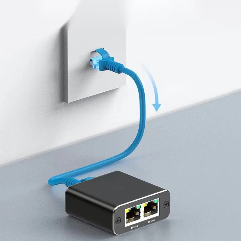 Комутатор мережевий некерований на 3 порти RJ-45 1 Гбіт/с (1 вхід, 2 виходи), живлення USB Type-C 5 В, чорний - мініатюра 2
