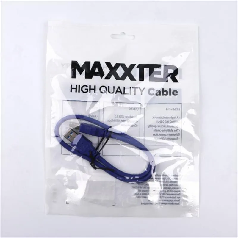 Кабель Maxxter (U-AMAM3-0.5m) USB3.0 - USB3.0, 0.5м, синій - мініатюра 2
