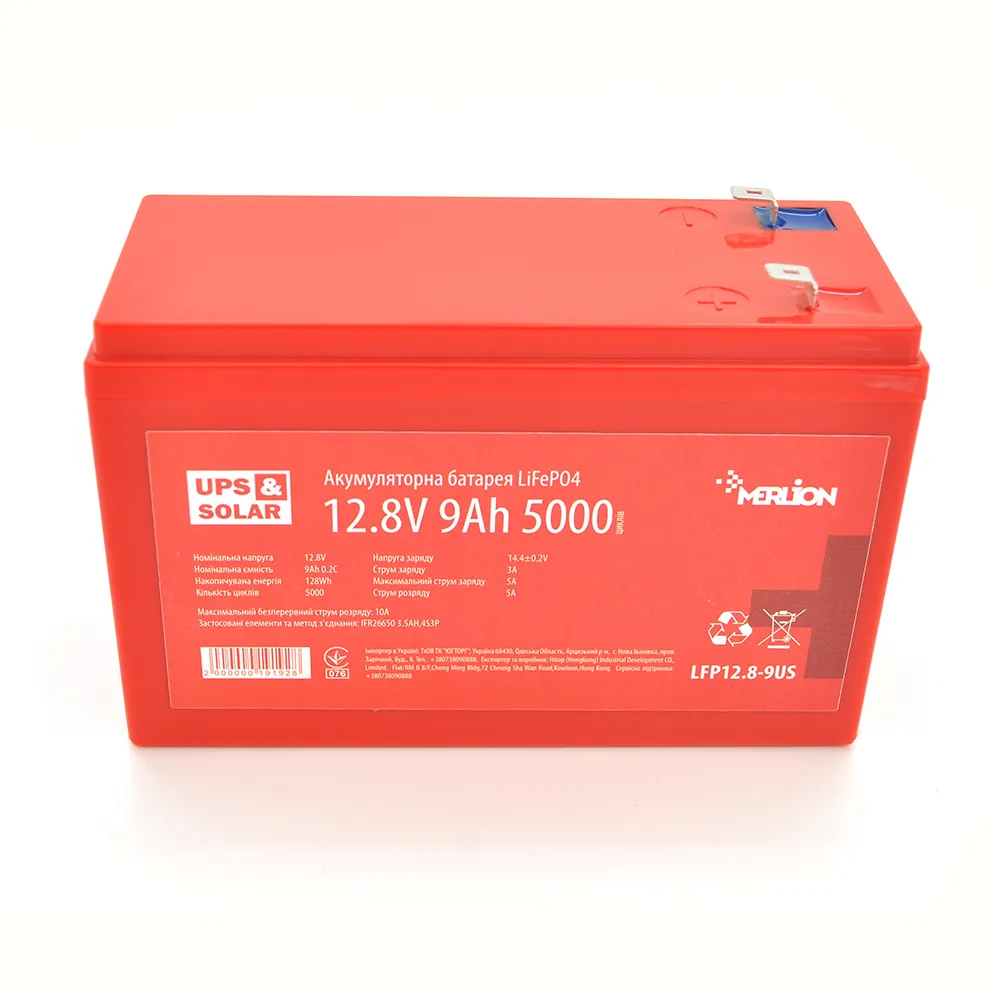 Літій-залізо-фосфатний акумулятор Merlion LiFePO4 12.8V 9AH (4S3P/BMS-10A), (151x65x100), 1,34kg for UPS, до 5000 циклів, Q12 - зображення 1