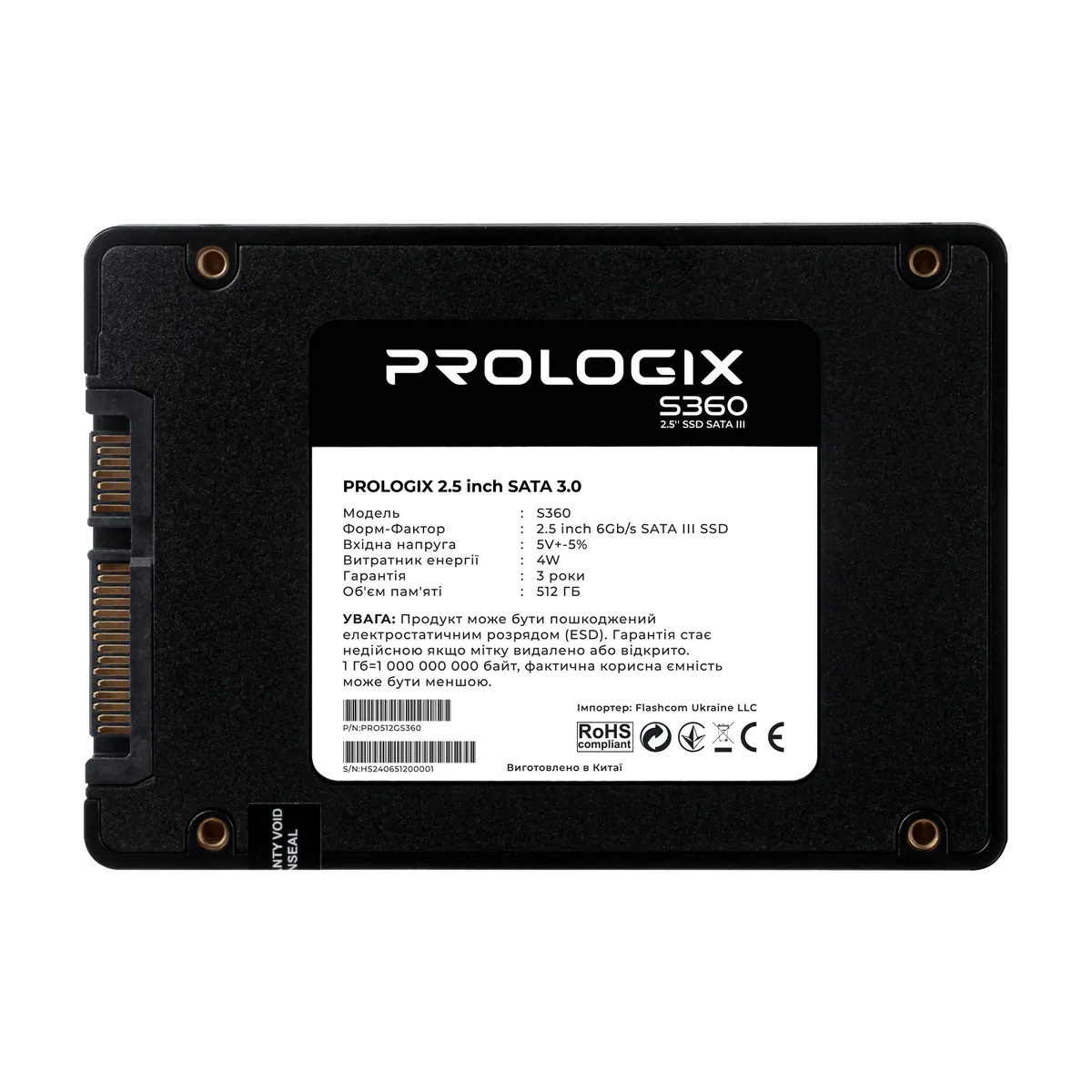 Накопичувач SSD  512GB Prologix S360 2.5" SATAIII TLC (PRO512GS360) - мініатюра 2
