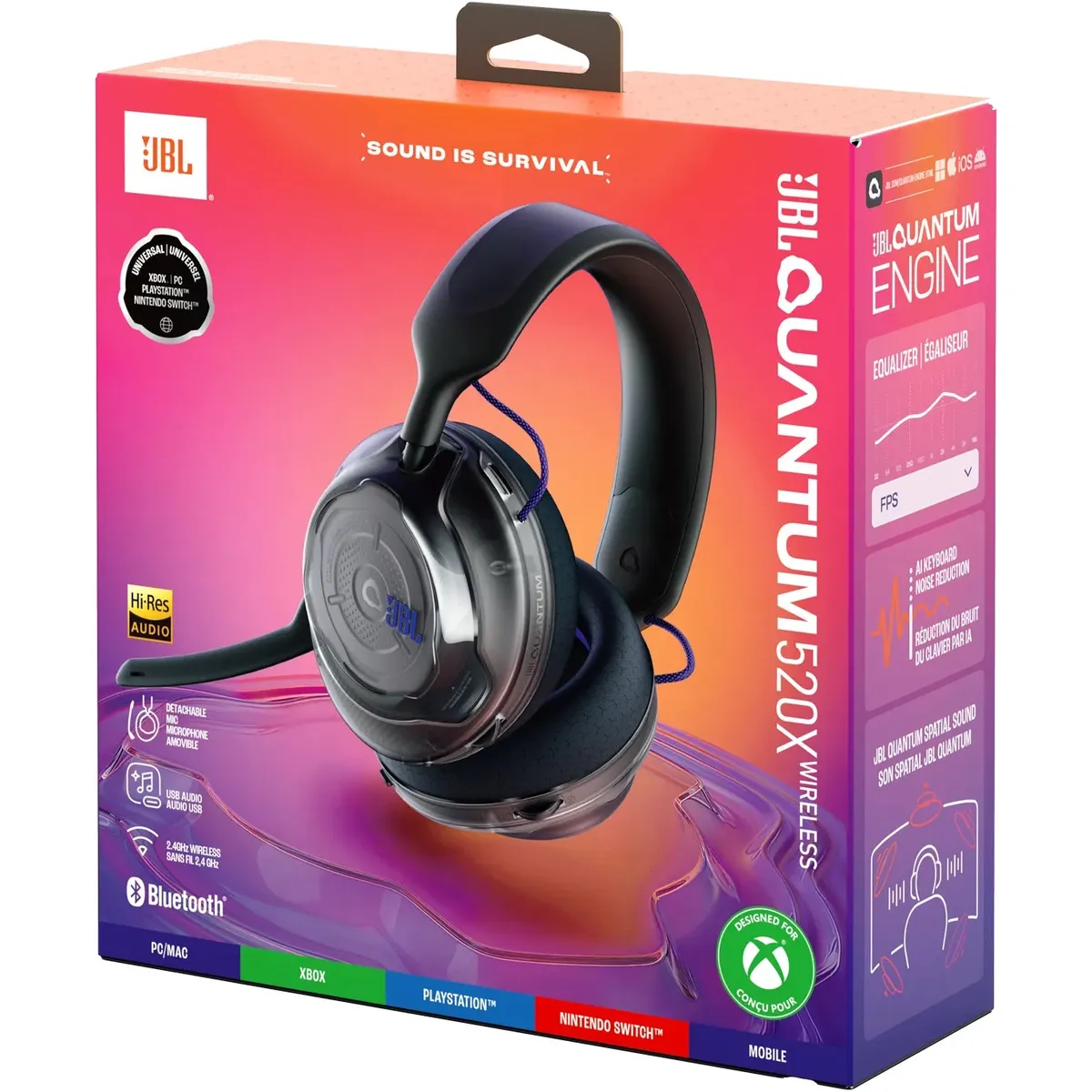 Bluetooth-гарнiтура JBL Quantum 520 Black (JBLQTUM520BLK) - мініатюра 9