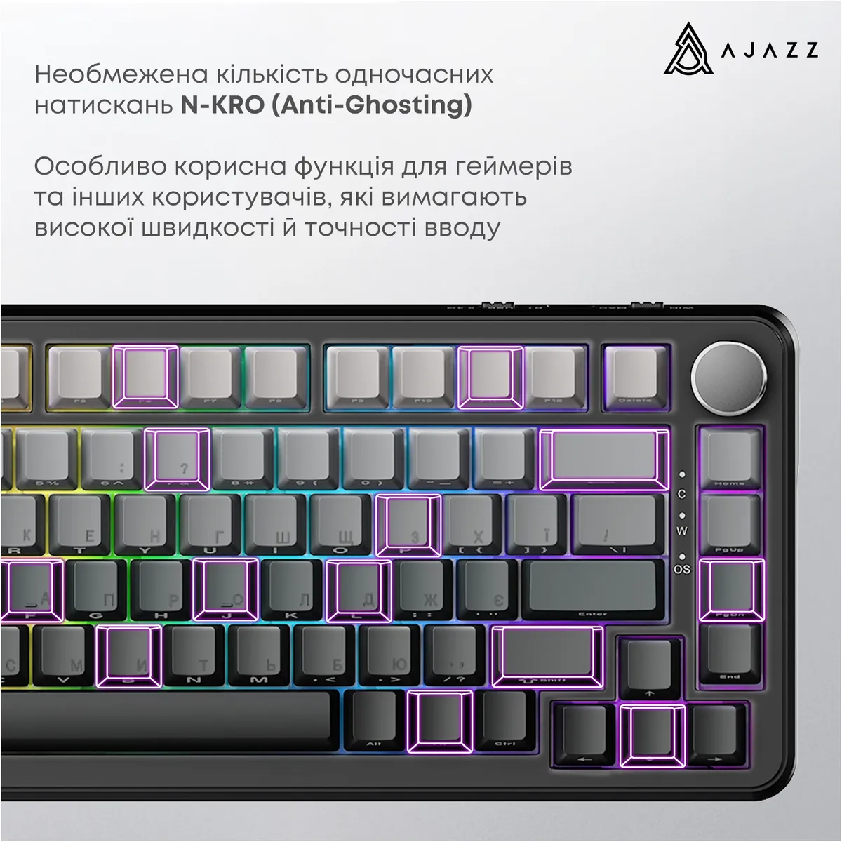 Клавіатура Ajazz AK820 Max Magnetic Switch RGB Gradient Black (AK820MAX-M-S-GG) - мініатюра 9
