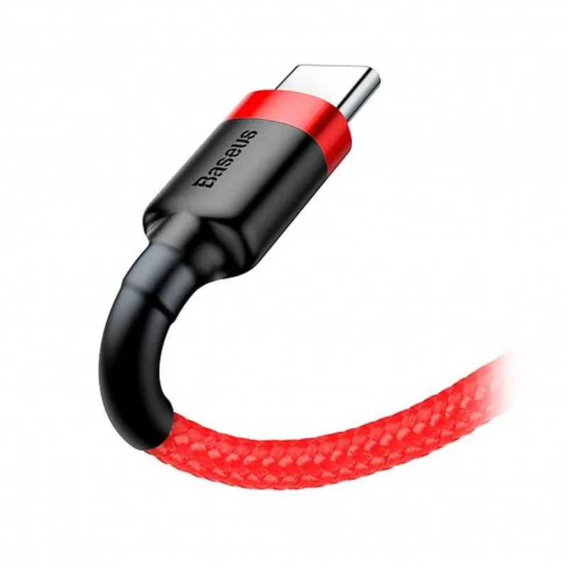 Кабель Baseus Cafule USB-C-USB-C, PD2.0 60W 1м Red (CATKLF-G09) - мініатюра 2