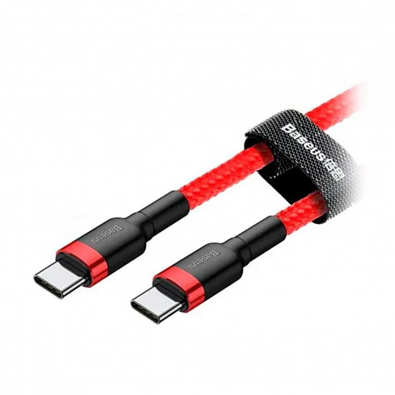 Кабель Baseus Cafule USB-C-USB-C, PD2.0 60W 1м Red (CATKLF-G09) - мініатюра 3