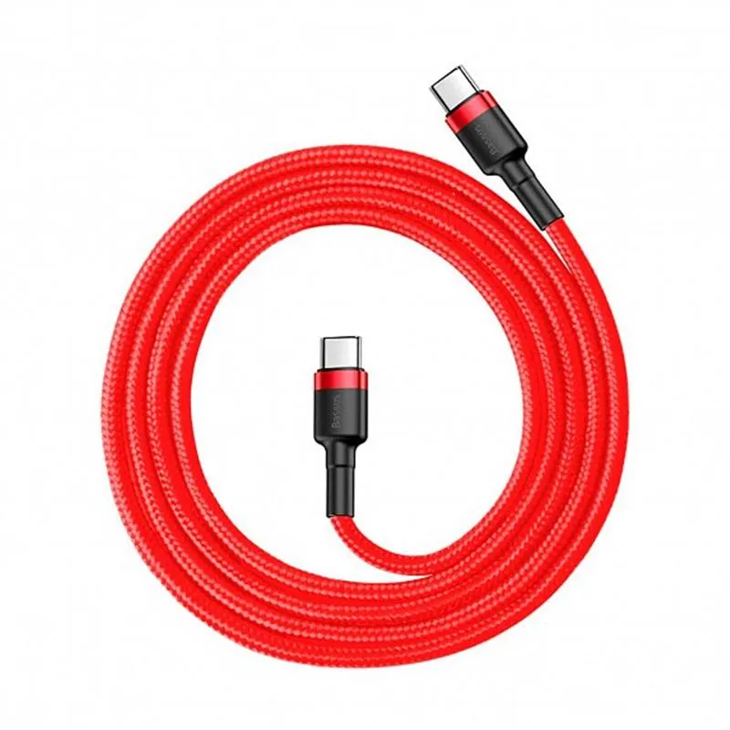 Кабель Baseus Cafule USB-C-USB-C, PD2.0 60W 1м Red (CATKLF-G09) - мініатюра 4