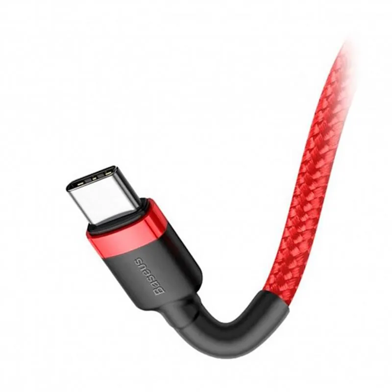 Кабель Baseus Cafule USB-C-USB-C, PD2.0 60W 1м Red (CATKLF-G09) - мініатюра 5