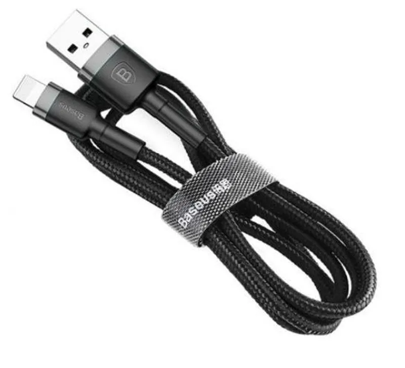 Кабель Baseus Cafule USB-Lightning, 1м Black-Grey(CALKLF-BG1) - зображення 1