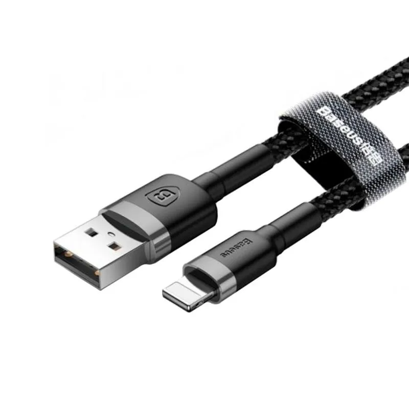 Кабель Baseus Cafule USB-Lightning, 1м Black-Grey(CALKLF-BG1) - мініатюра 4