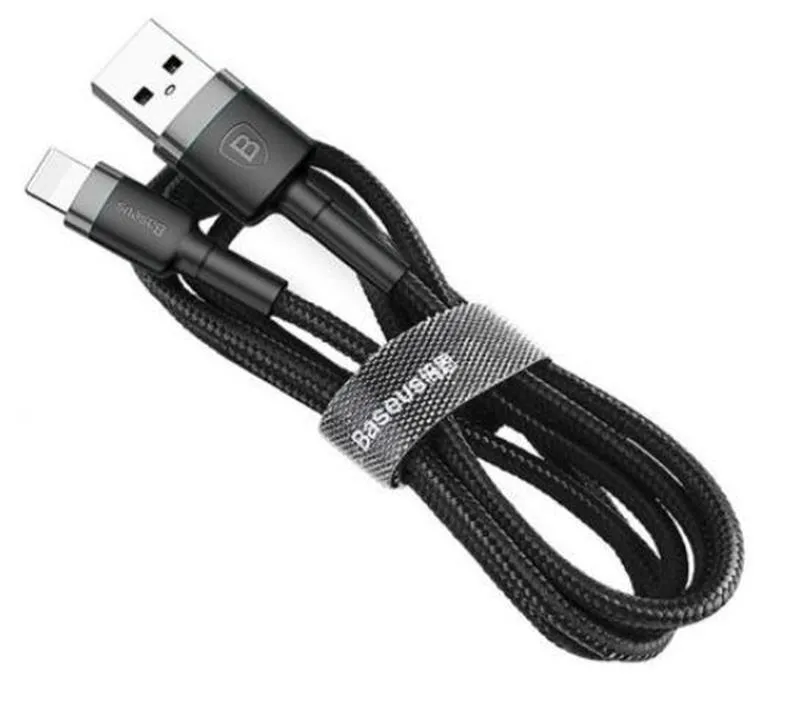 Кабель Baseus Cafule USB-Lightning, 0.5м Grey-Black (CALKLF-AG1) - зображення 1
